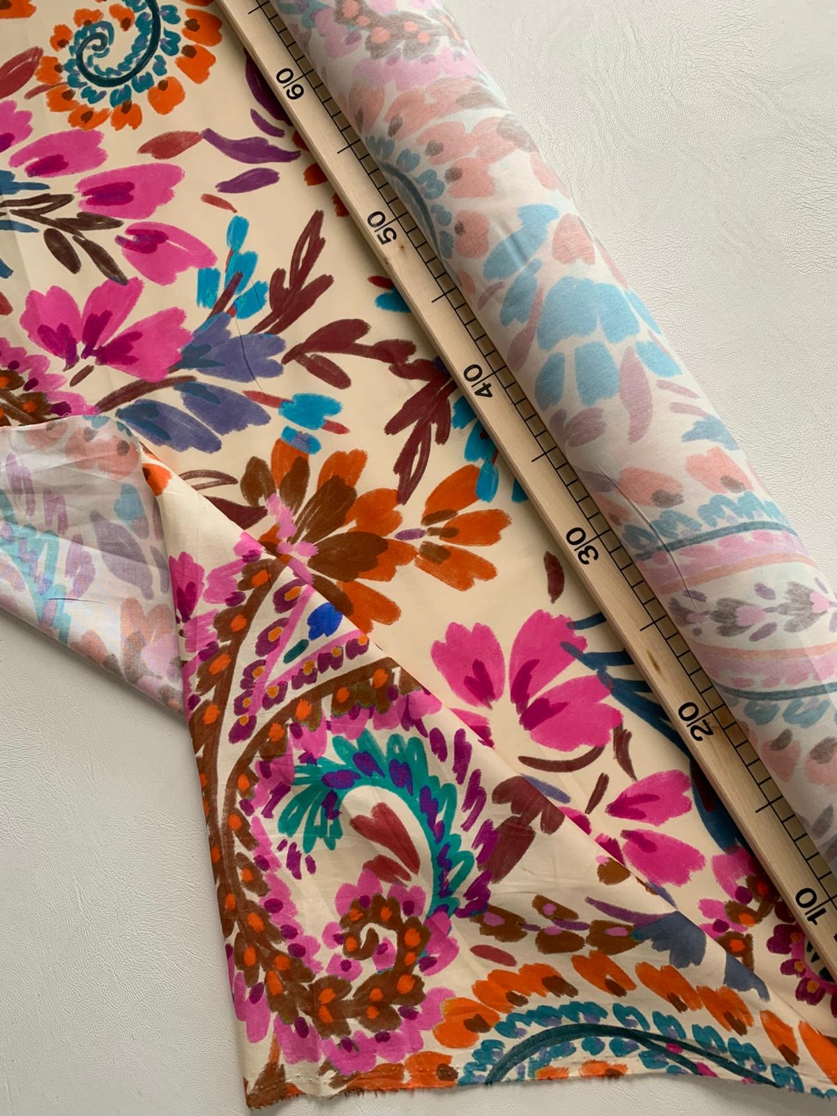 bright floral print cotton B-0396
