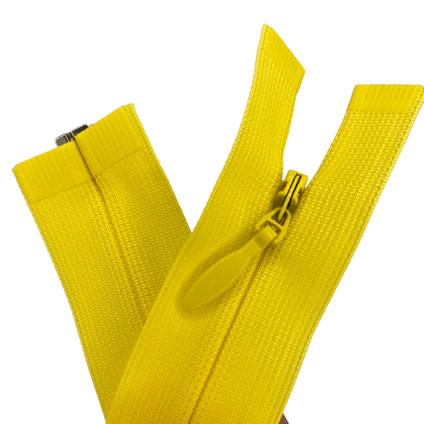 Nylon invisible zipper, open-end, bright yellow, 30 cm