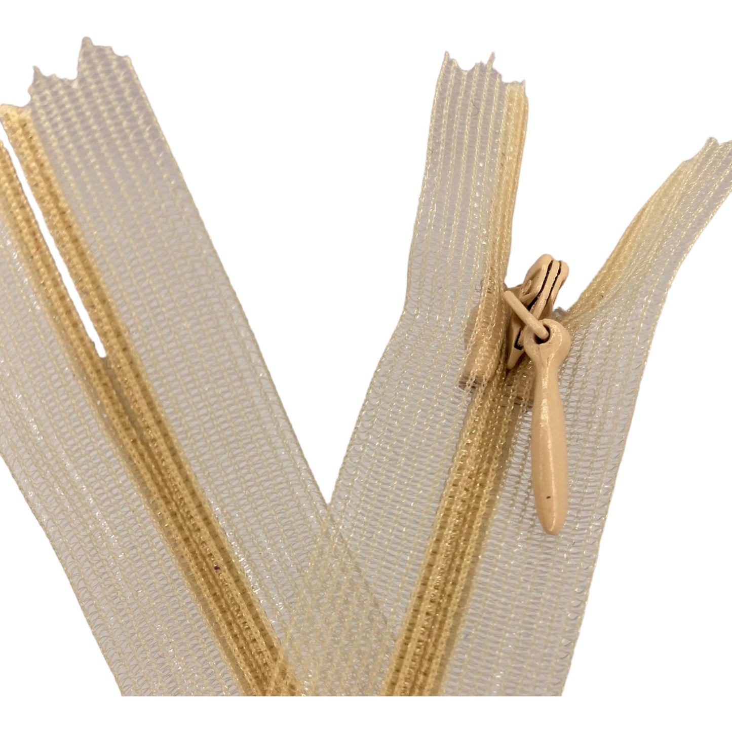 Nylon invisible zipper, transparent tape, nude, 65cm