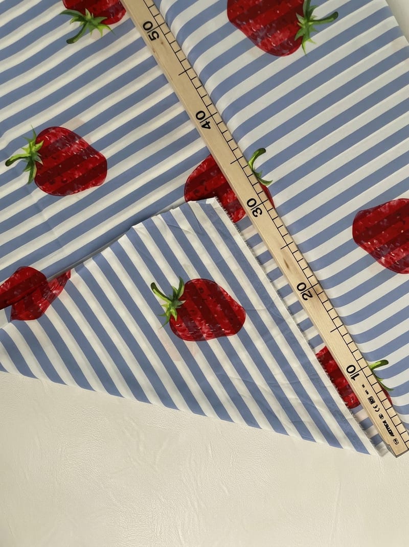 strawberry striped cotton B-0351