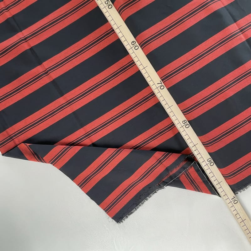 black/red striped shirt viscose B-0367