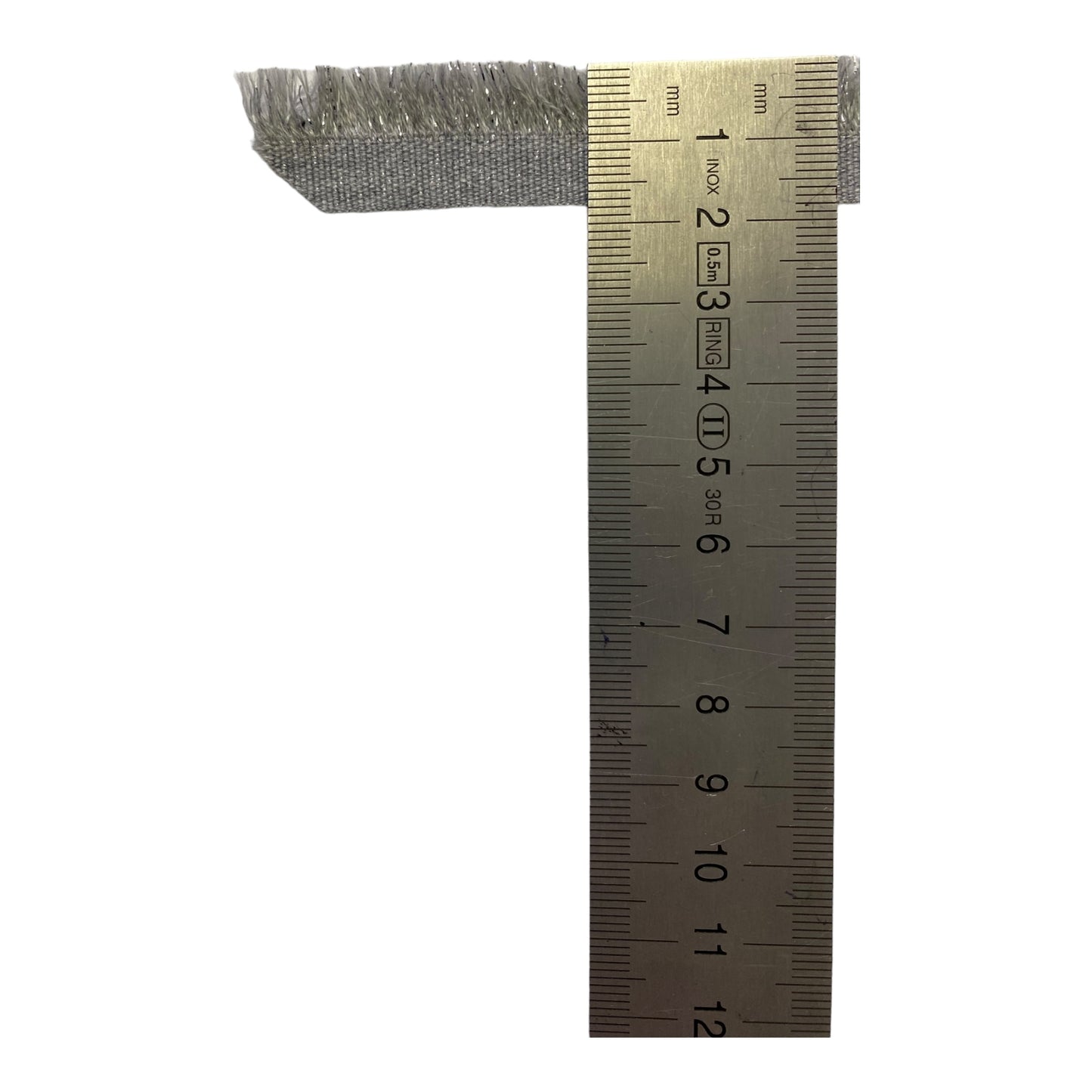 grey/silver fringe 17mm gros-grain ribbon