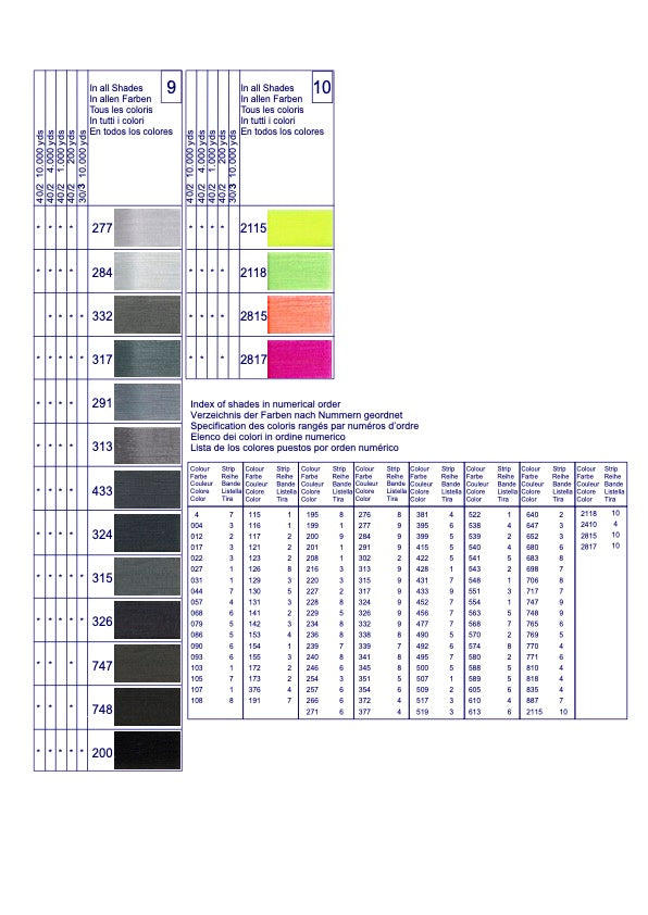 generic sewing thread, 4000 yds , different colors