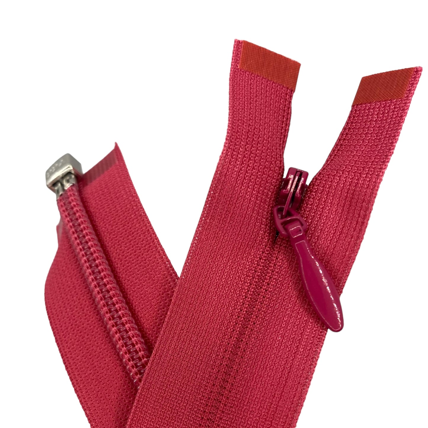 Nylon invisible zipper, open-end, pink, 60 cm