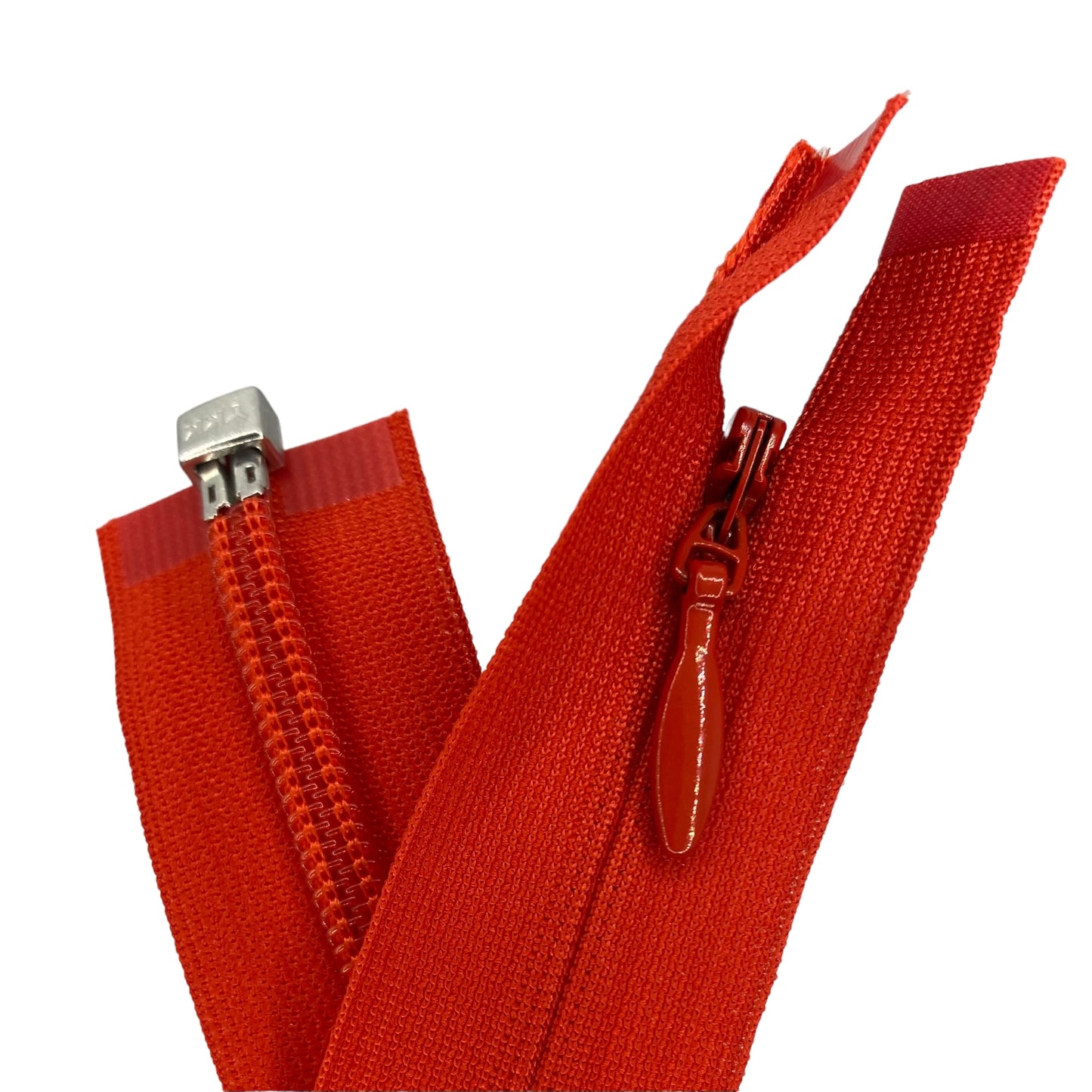 Nylon invisible zipper, open-end, red, 65 cm