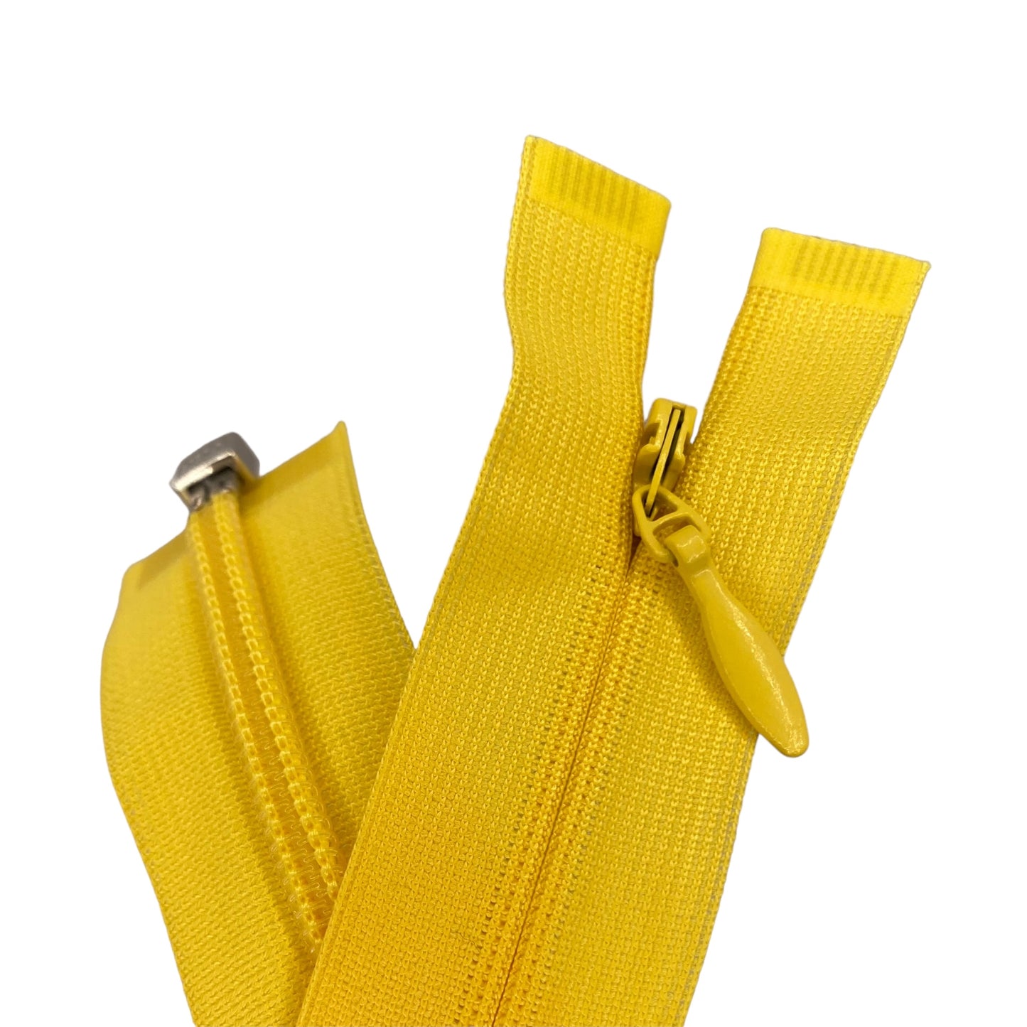 Nylon invisible zipper, open-end, yellow, 45 cm