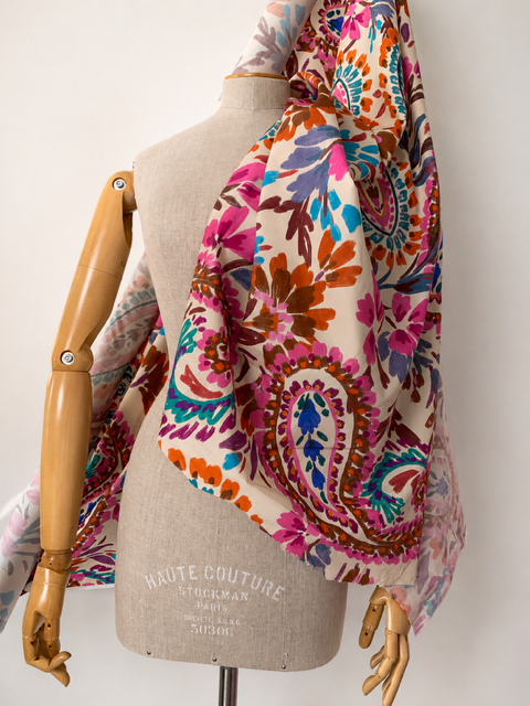 bright floral print cotton B-0396