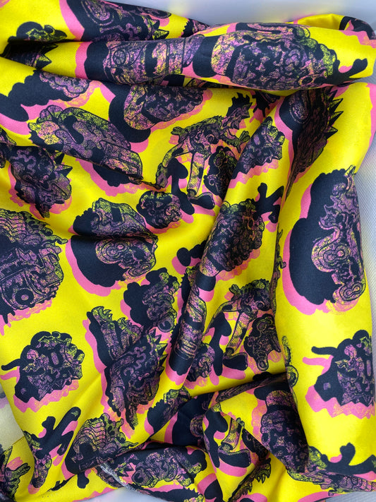 vibrant colors silk print fabric S/2635