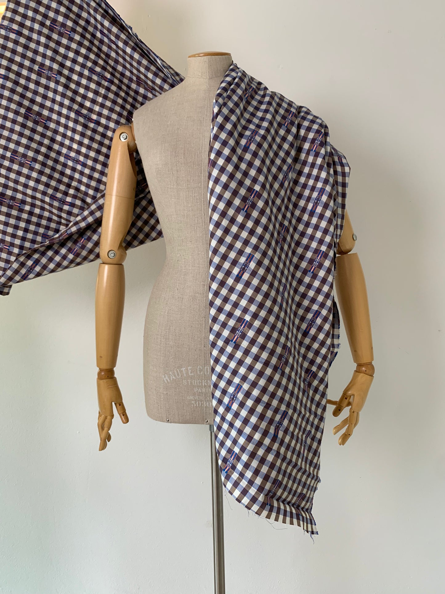 cotton check with ski jacquard B-0440