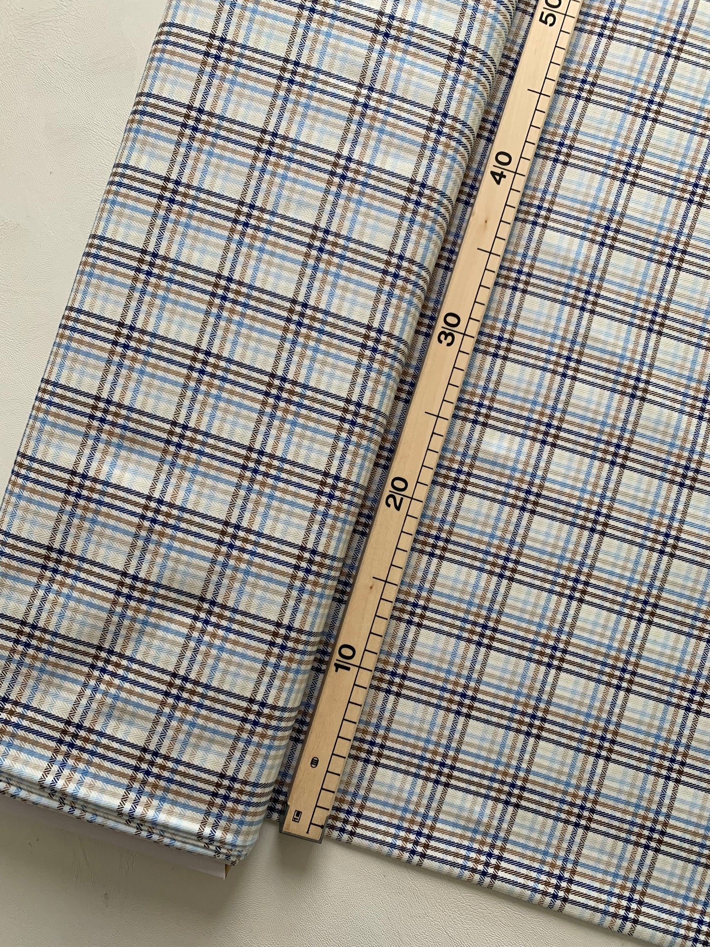 light blue and brown tartan check B-0443