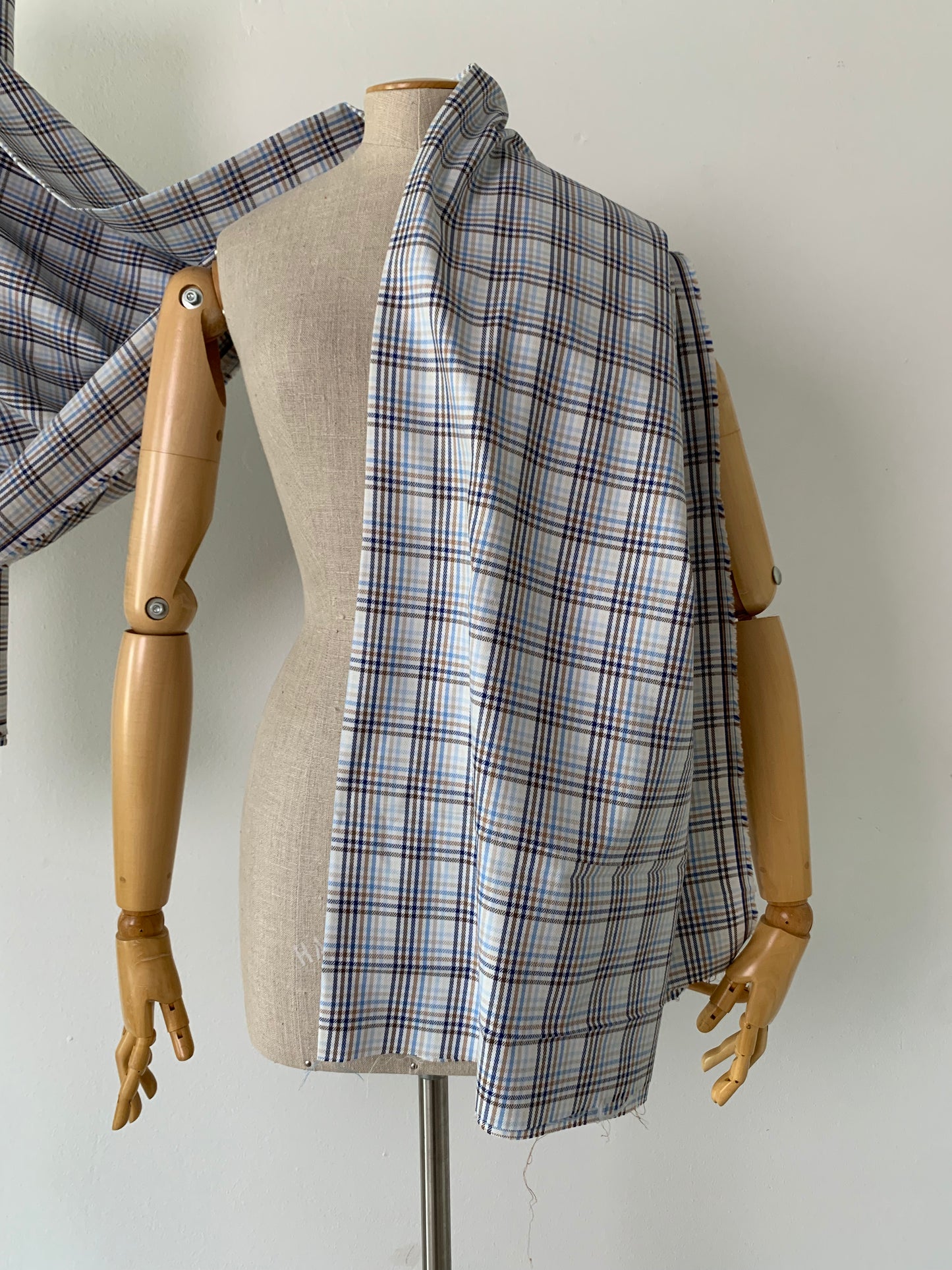 light blue and brown tartan check B-0443