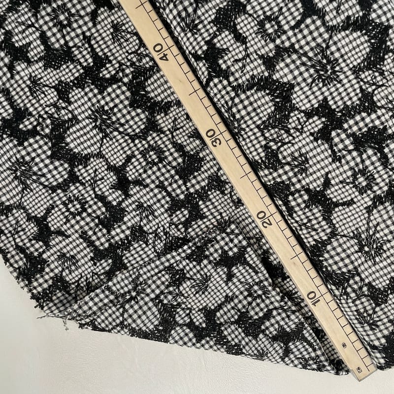 embroidered vichy cotton B-0372