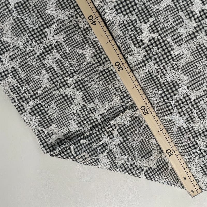 embroidered vichy cotton B-0373
