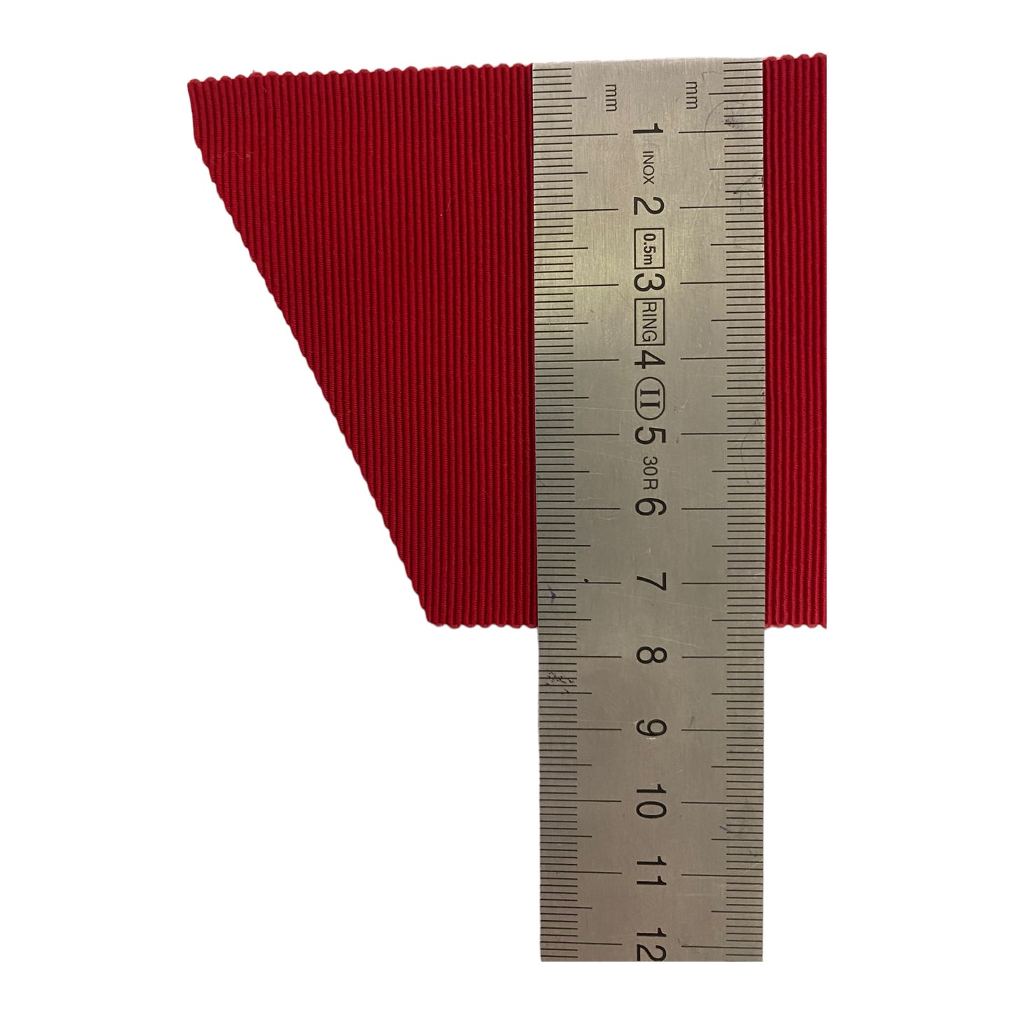 red 75mm gros-grain viscose ribbon