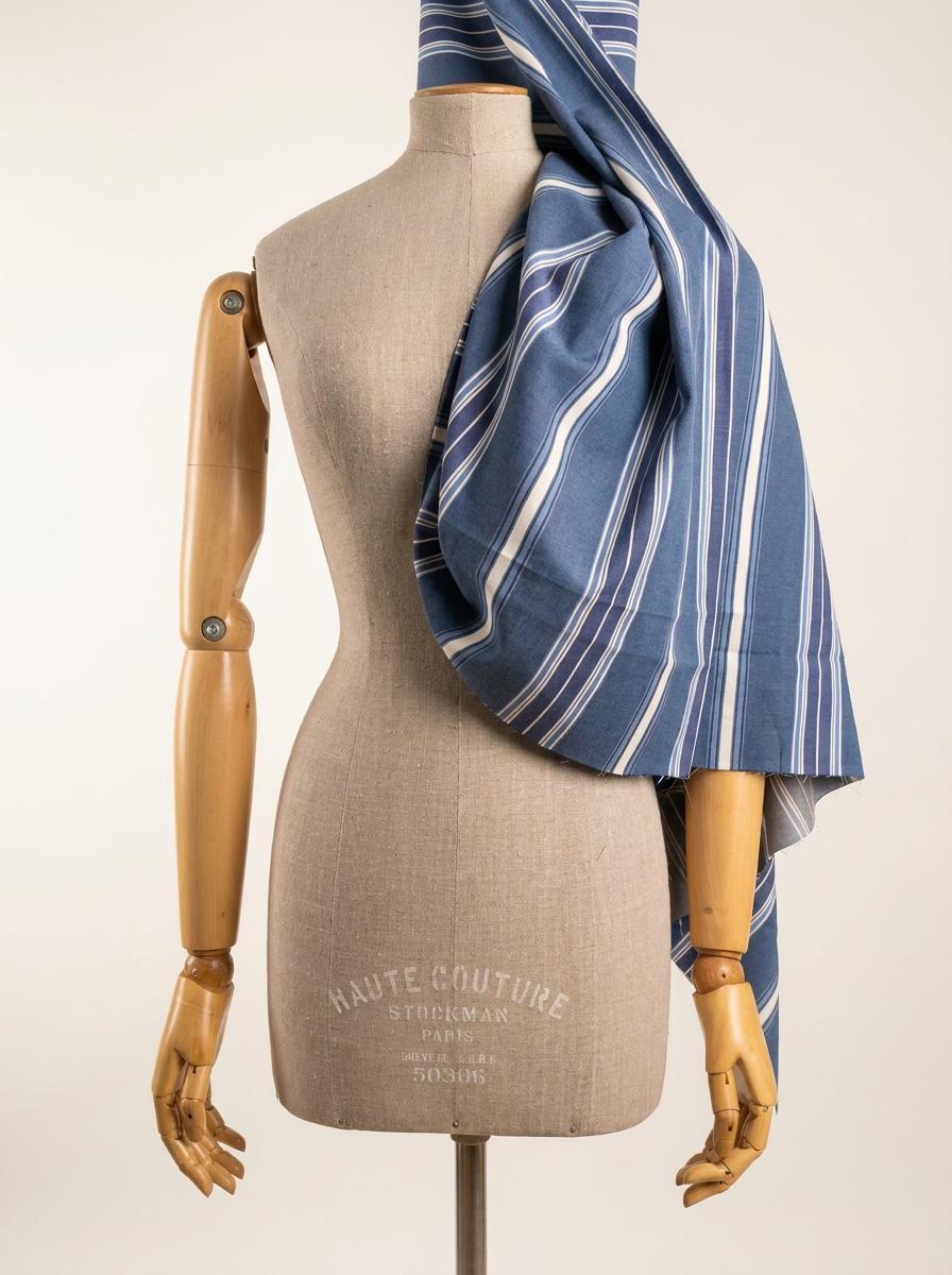 blue striped cotton B-0347