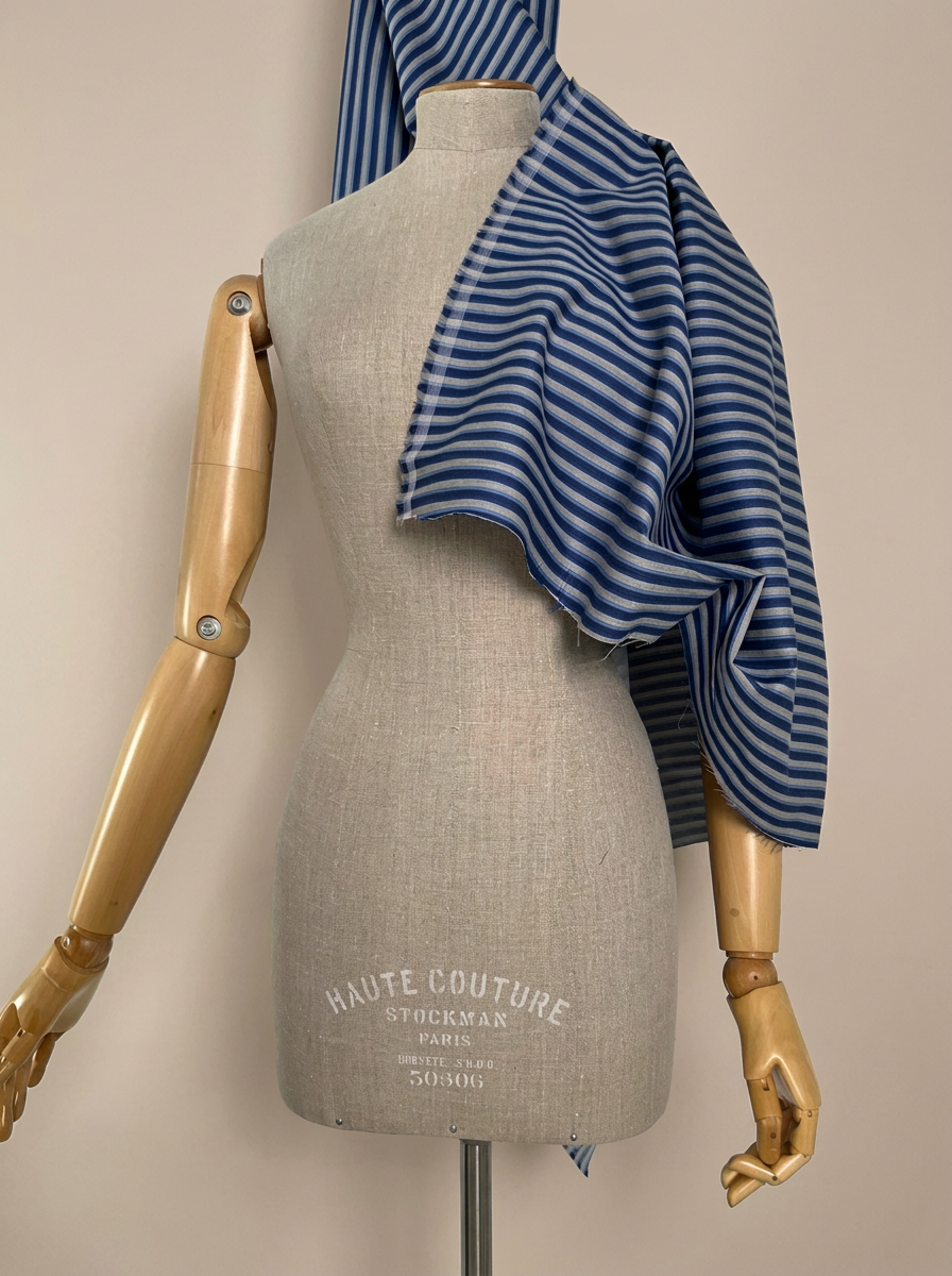 blue striped cotton B-0348