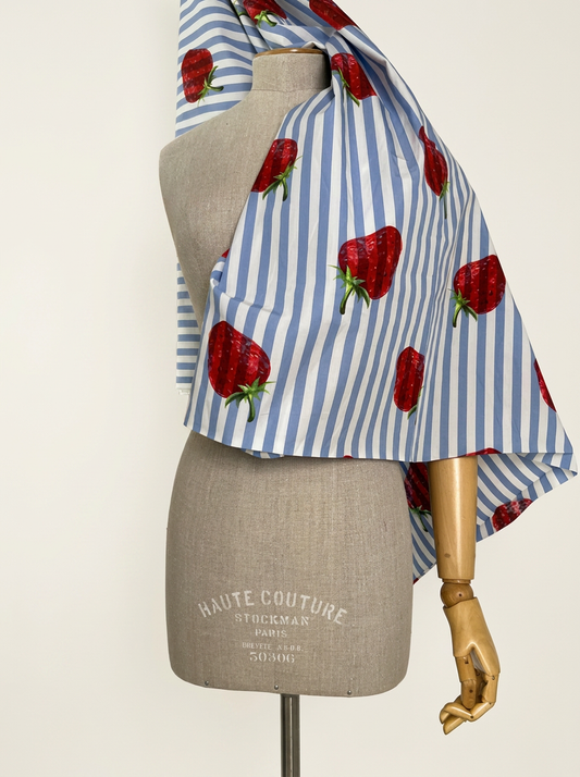 strawberry striped cotton B-0351