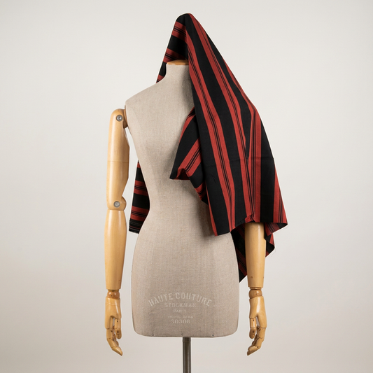 black/red striped shirt viscose B-0367